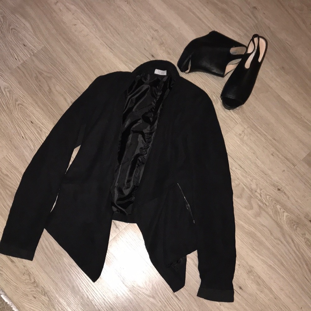 Black Tobi Suede Material Light Jacket